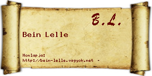Bein Lelle névjegykártya